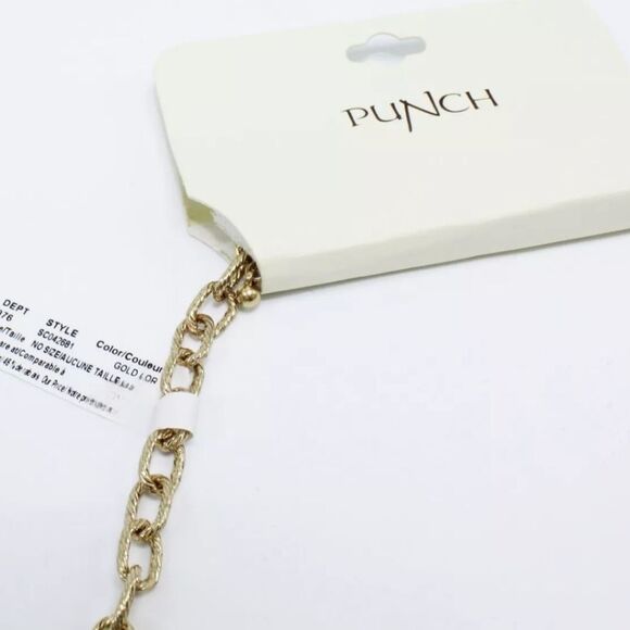 Amazing New Gold Rhinestone Statement Necklace by Punch NWT 22" - Picture 3 of 4